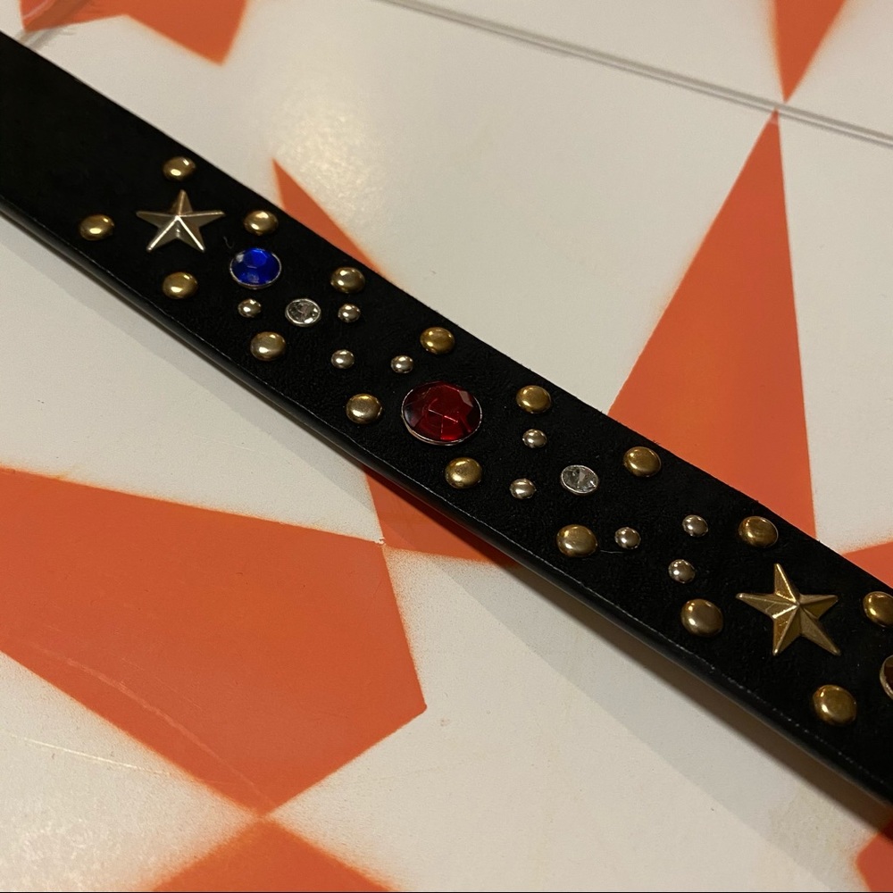 Faux Suede Rhinestone Belt - Picture 2 of 4